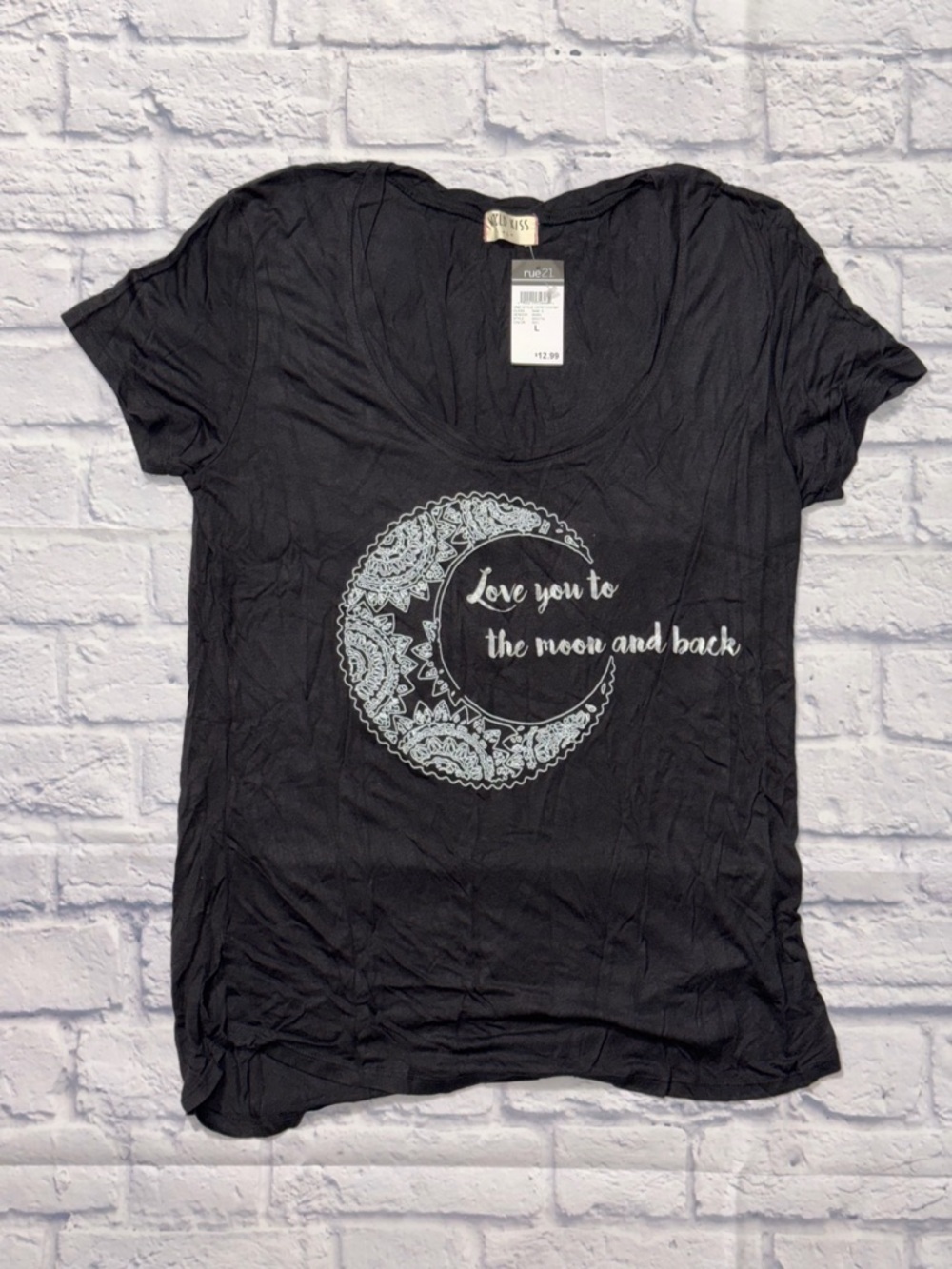 Rue21 Black Graphic Logo Tee